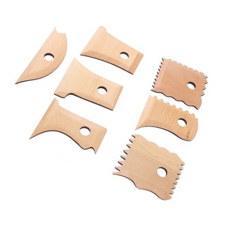 RISEDUT Bộ dụng cụ đất sét 7 món gỗ, cắt tỉa đa hình, bền chắc, mịn màng, điêu khắc