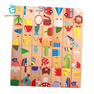 Gamchiano 28 Chiếc Đồ Chơi Xếp Hình Bằng Gỗ Dominoes Động Vật, Trò Chơi Phù Hợp Phát Triển Kỹ Năng Hoạt Hình Tưởng Tượng Cho Khách Sạn, Bé Gái Du Lịch Trẻ Em