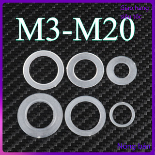 vòng đệm nhựa phẳng Long đền nhựa trắng các cỡ ，vòng đệm Cao Su PE M3-M20 [JYD-ZZ-Z]