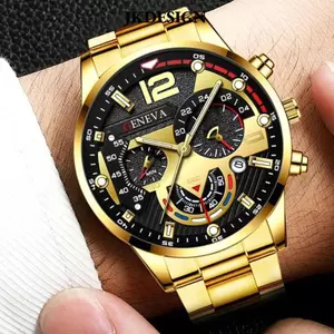 Đồng hồ thạch anh JKDESIGN, có lịch phát sáng Đồng hồ đeo tay nam, Đồng hồ đeo tay thể thao bằng thép không gỉ sang trọng chất lượng cao