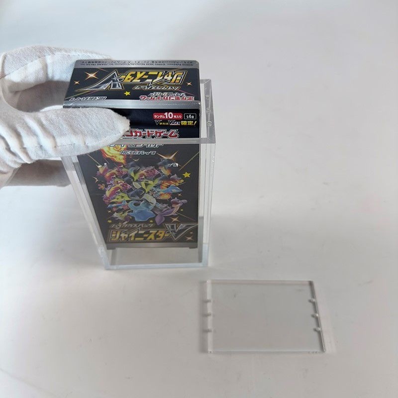 Hộp trưng bày acrylic trong suốt dày 5MM, 10 gói, bảo vệ từ tính, trưng bày hộp tăng áp nhỏ Nhật Bản, Pokemon PTCG