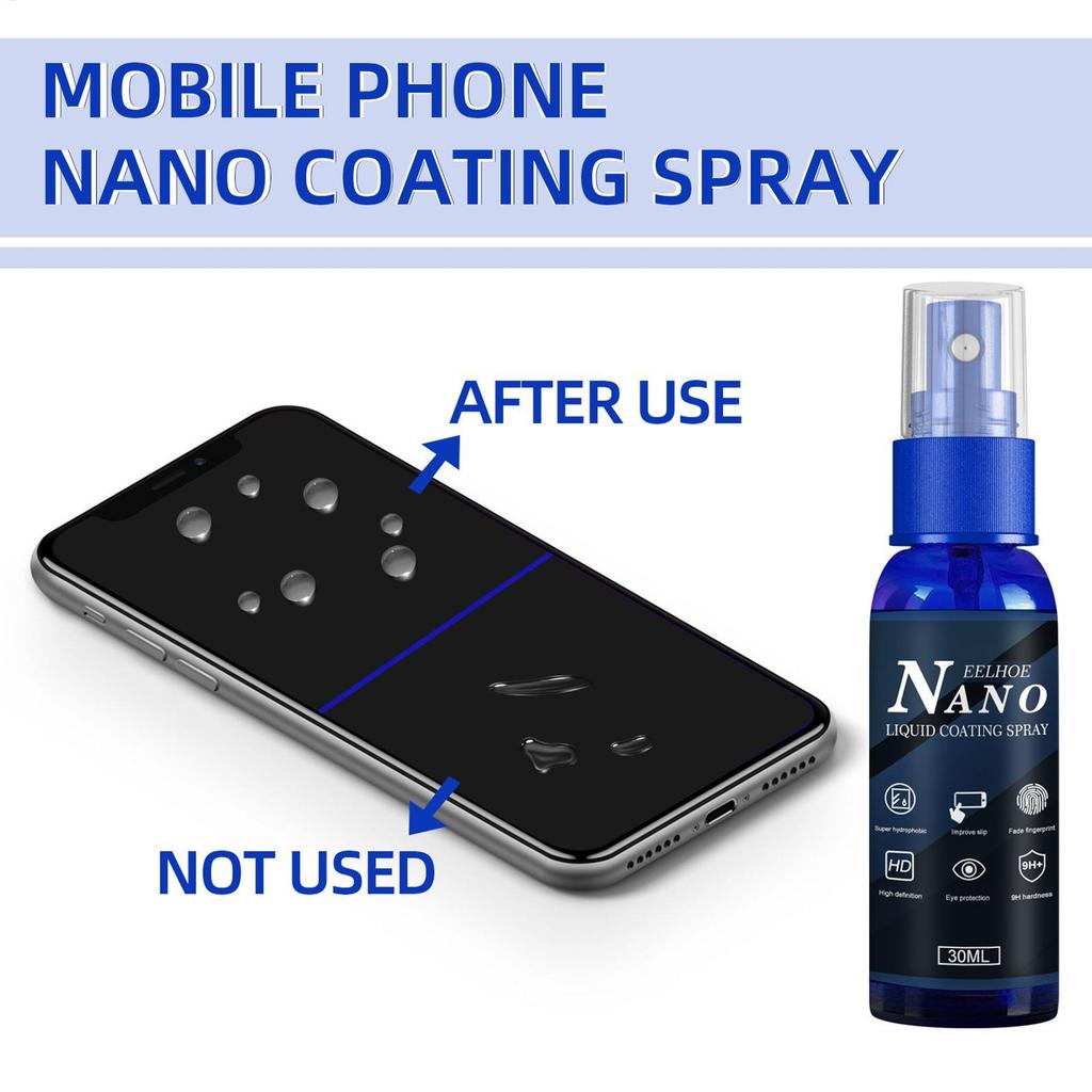 30ml Điện thoại di động Xịt phủ Nano Chống trầy xước Phim màn hình kỵ nước Bảo vệ chất lỏng Oleophobic Màn hình điện thoại Xịt shopidaevn