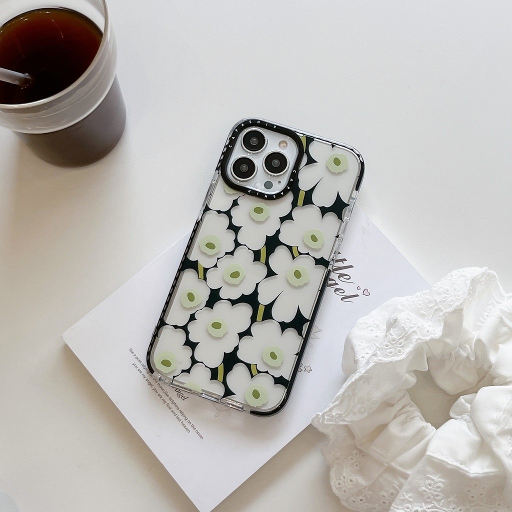CAPASHIP Hoa Anh Túc Vẻ Đẹp Nguy Hiểm Đen Trắng Mềm Vỏ Tương Thích Cho iPhone 17 Pro Max Air Plus 16 / 15 / 14 / 13 / 12 / 11 / XR / X / XS / SE / 8 / 7 / 6