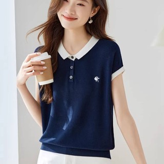 Áo sơ mi dệt kim mỏng tay ngắn phong cách mới, phù hợp cho mùa hè với thiết kế đơn giản dễ phối đồ.