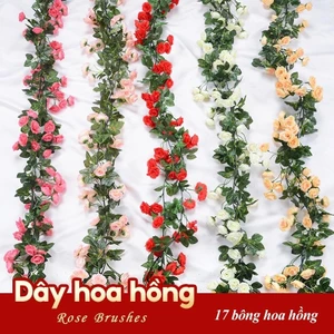 Hoa hồng giả trang trí tết cho không gian sống - Dây leo giả cao cấp làm đẹp tường nhà, phòng khách, quán cafe