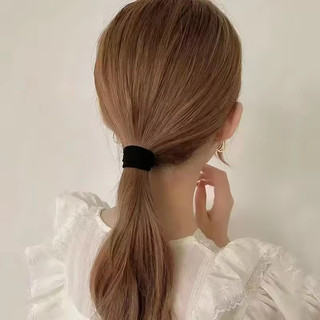 50 / 100 / 200 Chiếc Dây Buộc Tóc Co Giãn Cao Cho Nữ - Dây Buộc Tóc Liền Mạch Màu Đen Đuôi Ngựa Giá Đỡ