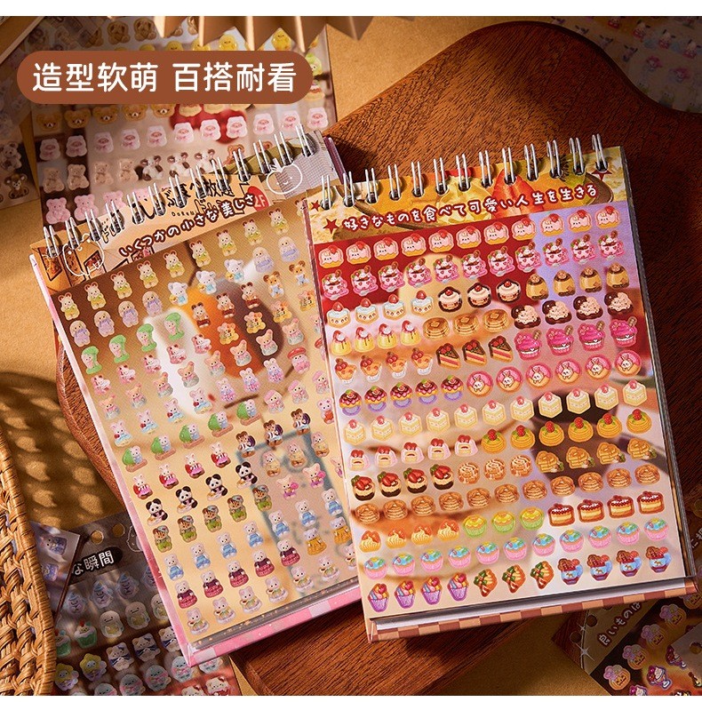 Bộ Sticker Die-Cut Kawaii Retro Showa 2500 Mẫu - Scrapbooking, Decor Sổ Tay DIY Độc Đáo