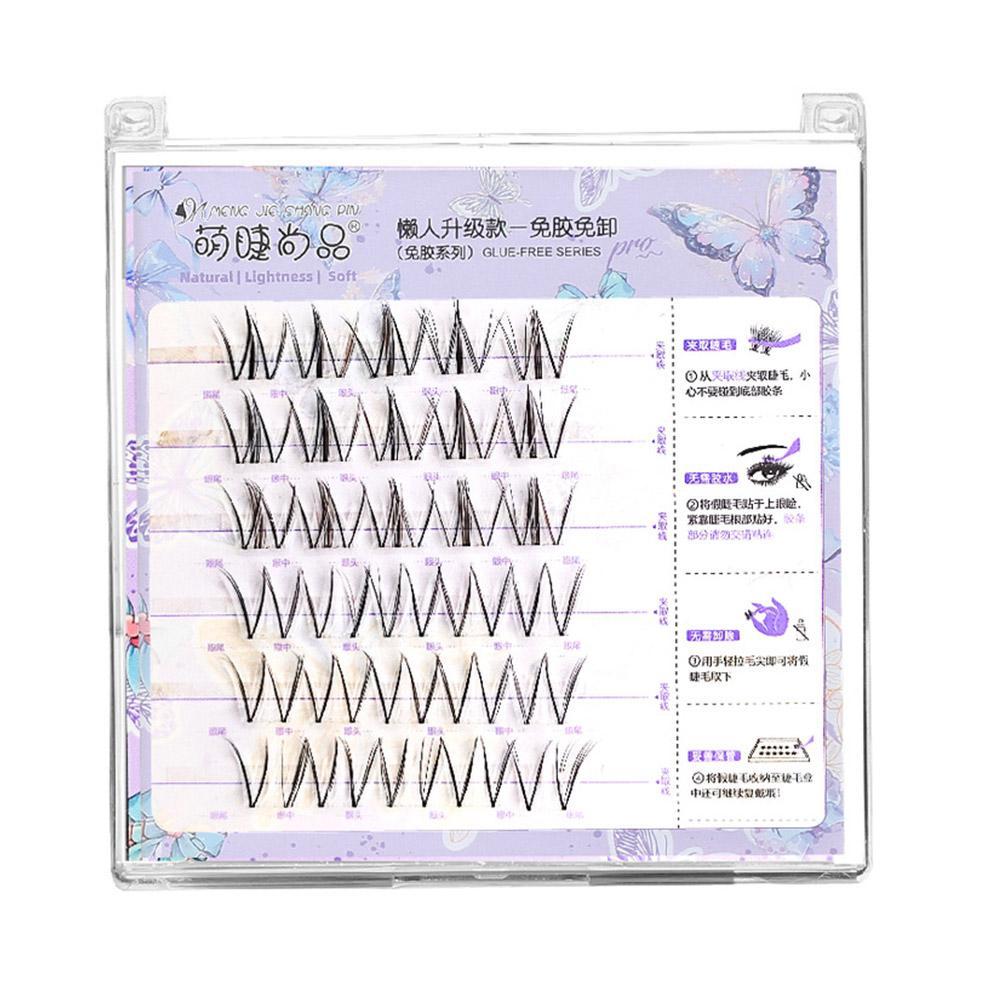 6 Hàng Không Keo Không Loại Bỏ Đầy Sao Series Hàng Mi Đơn Kẹp Phim Hoạt Hình Phân Đoạn Camera Sẵn Sàng F8l4