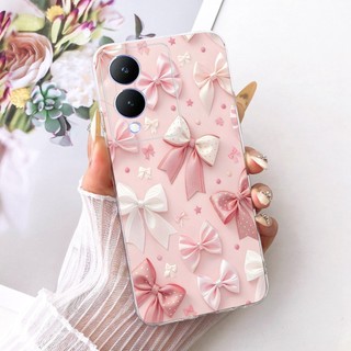 Dành Cho Vivo Y17s V2310 Mới Thanh Lịch Họa Tiết Mèo Họa Tiết Vỏ Vivo Y17S Y 17S 4G Silicon Mềm TPU Vỏ Điện Thoại