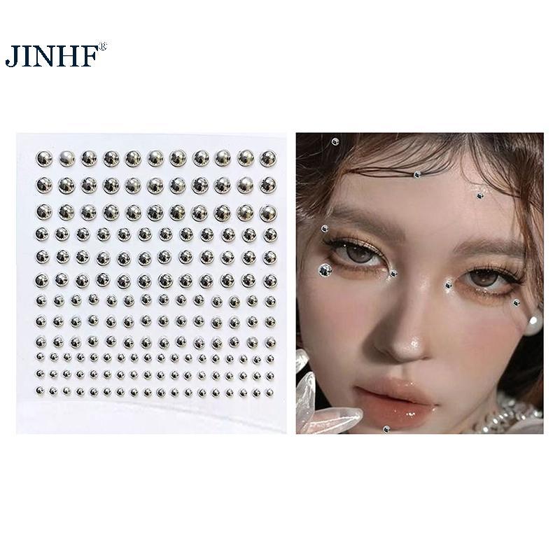 JINHF Miếng Dán Giả Mũi Stud Tự Dính Kim Cương Giả Không Xuyên Mắt Tai Mặt Trang Sức Cơ Thể Cho Nữ Miếng Dán Pha Lê HOT