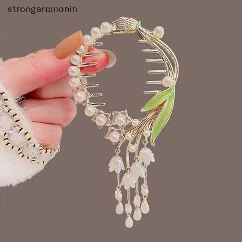 Kẹp tóc nơ bện hình bướm ngọc trai, phụ kiện tóc kiểu Hàn Quốc