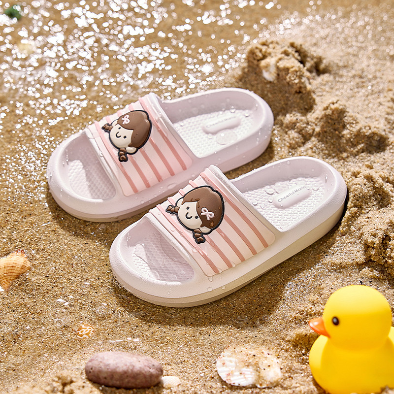 Cheerful Mario dép lê Phim hoạt hình bé trai và bé gái Dép EVA trẻ em đi biển chống trượt thời trang
