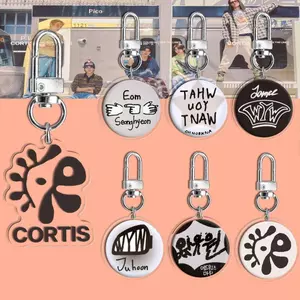 Kpop CORTIS Keychain Acrylic Color Outside The Lines Album KEONHO JUHOON SEONGHYEON JAMES MARTIN Keyring Bag Fans