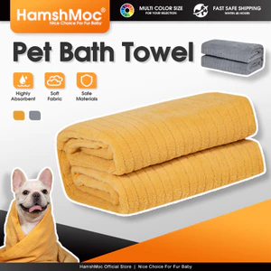 Khăn tắm cho chó mèo HamshMoc Khăn lau thú cưng bằng sợi nhỏ thấm hút mềm khô nhanh Dễ dàng giặt