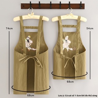 Tạp dề bếp chống thấm nước bằng vải cotton không tay chống bẩn đáng yêu, thích hợp cho thợ làm móng và đầu bếp bền