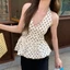 Áo dây đeo không tay PYCOU, Áo ba lỗ hở lưng Slim Fit thông thường, Áo ba lỗ treo cổ họa tiết mùa hè
