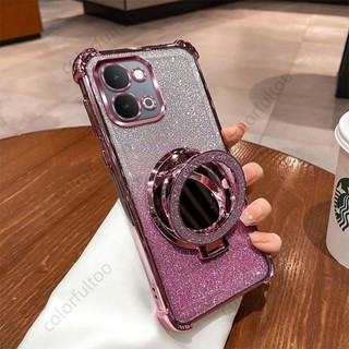 Vỏ Vivo Y31d 2026 Cho Vivo Y31d Y21d Y 31d VivoY21d VivoY31d 4G 5G Thời Trang Trong Suốt Lấp Lánh Bling Vỏ Điện Thoại Mềm Giá Đỡ Vòng Từ Tính Giá Đỡ Túi Khí Bảo Vệ Mặt Sau