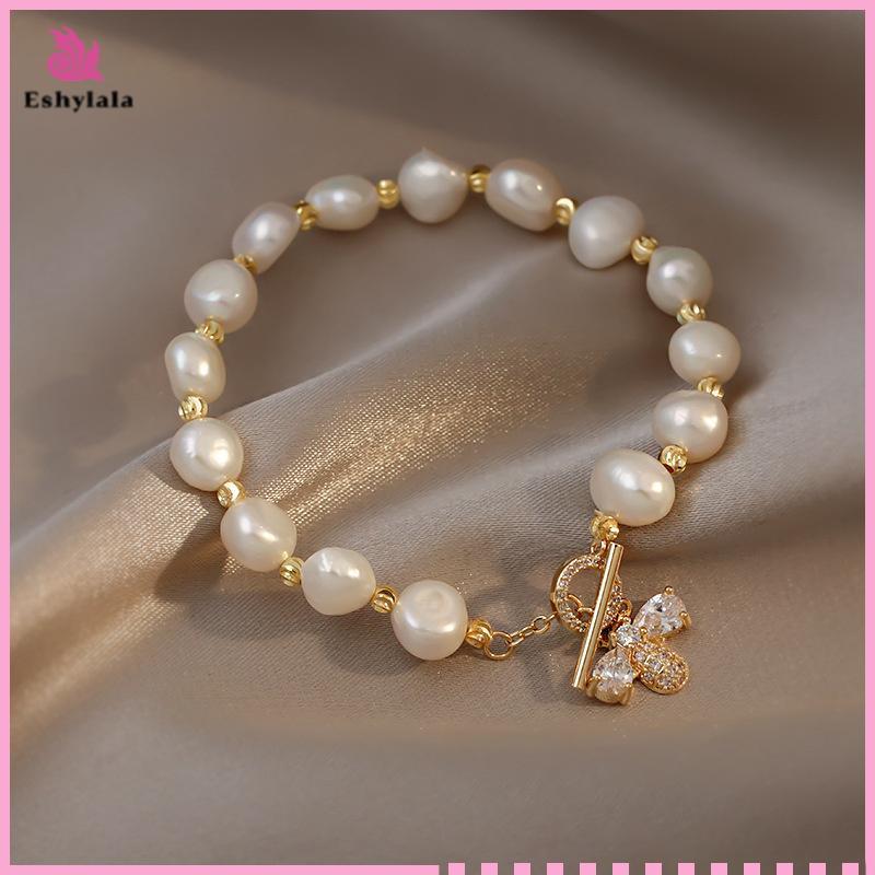 Vòng tay ngọc trai nước ngọt Baroque sang trọng Niche High Sense Zircon Bee Mặt dây chuyền Vòng tay sang trọng dành cho nữ Quà tặng [MỚI]