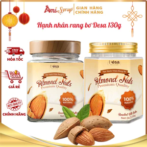 Hạnh Nhân Rang Bơ Desa 130g Hũ Thủy Tinh Cao Cấp Thơm Ngon Giòn Rụm, Quà Tết Sang Trọng Cho Lễ Tết