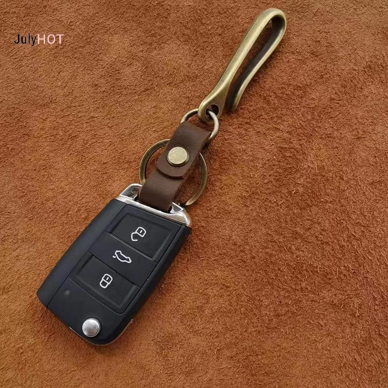 JULYHOT Vintage Da Thật Chính Hãng Móc Khóa Phụ Kiện Da Bò Chất Lượng Cao Cho Nam Thời Trang Chữ U Móc Khóa Massivedeals