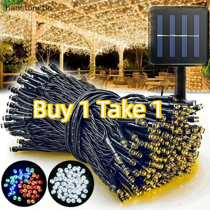 NS 12M LED Năng Lượng Mặt Trời 100 Đèn LED Giáng Sinh Ngoài Trời Chống Thấm Nước Cho Đảng Vườn Cổ Tích Xmas Cây Trang Trí Đèn Năng Lượng Mặt Trời NS