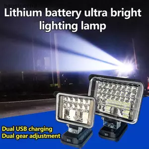 NS 1 Cái USB Kép Cho Makita Đèn Khẩn Cấp 2-7Inch Ống Kính Lớn Ô Tô LED Đèn Làm Việc Đèn Pin NS