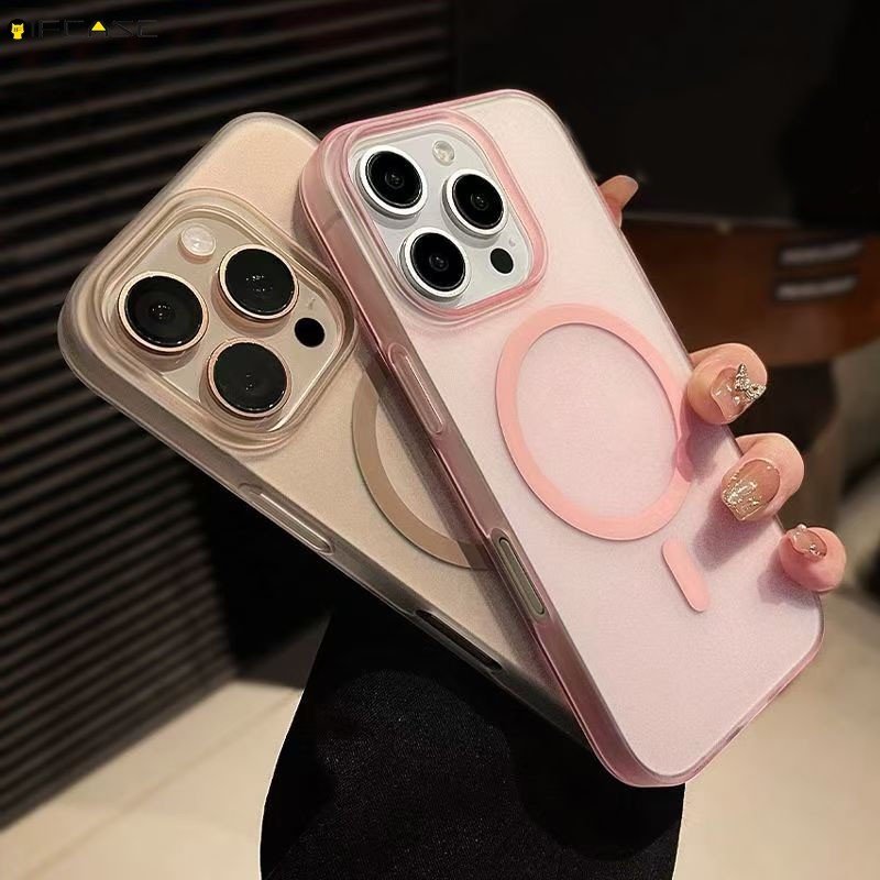 For Nothing Phone 3 3A Pro 2 2A Plus 1 CMF1 5G 4G Vỏ Điện Thoại Tích Hợp Từ Lỗ Lớn Vàng Đơn Giản Mờ Kinh Doanh Vỏ PC Cứng Trong Suốt
