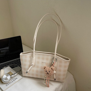 GC2 2026 Ladylike PU Kiểm Tra Túi Đeo Vai Phong Cách Đa Năng Dung Tích Lớn Đi Lại Túi Tote CG2