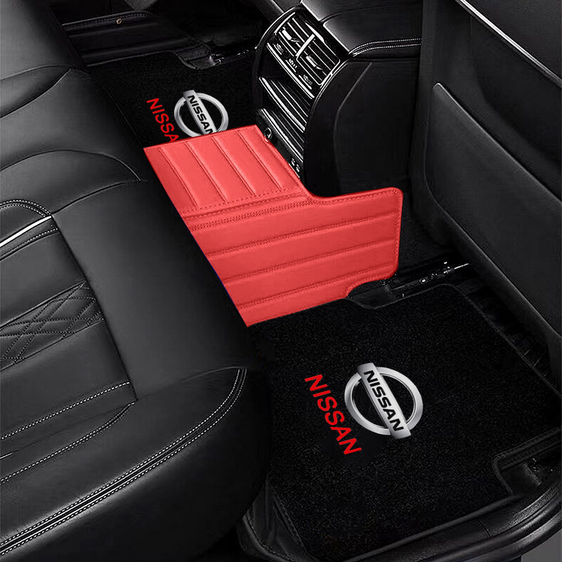 4 Thảm trải sàn ô tô không mùi Flannel Thảm trải sàn ô tô chống trượt cho Nissan Navara Almera Livina Teana Tiida Qashqai D22 March X-trail