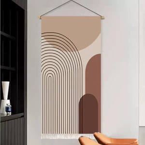 Tranh Vải Treo Tường Khối Hình Trừu Tượng - Chất Liệu Cotton Linen Cao Cấp Decor Hành Lang, Lối Đi & Huyền Quan Sang Trọng