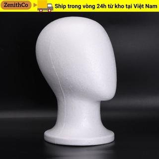 Chân đế trưng bày tóc giả ZENITHCO, Đầu ma-nơ-canh xốp nhẹ ổn định, Màn hình mũ trang sức màu trắng