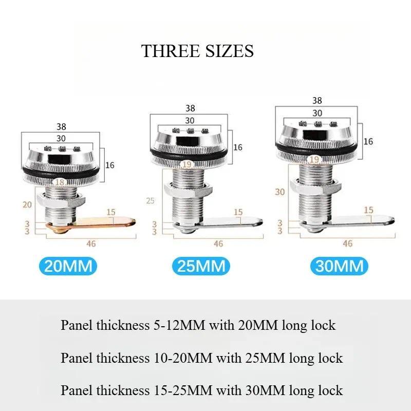 Mật khẩu bảo mật 3 chữ số Ngăn kéo không cần chìa khóa Khóa Cam Kết hợp Tủ cửa được mã hóa Phần cứng gia đình Hộp thư hợp kim kẽm