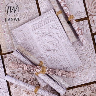 JIANWU Series Vintage Ren Hoa Cứu Trợ Phong Cảnh Cắt Kéo Thêu Sò Chất Liệu Giấy Sáng Tạo DIY Rác Tạp Chí Văn Phòng Phẩm
