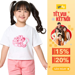 🔥🔥[SALE] Áo thun trẻ em YODY dáng croptop vải cotton thoáng mát GKTS25S264