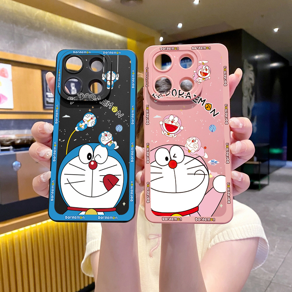 Tương thích với Xiaomi Redmi Note 14 13 12 Pro 5G 12S 14C 13C A3 A4 Smile Doremon Vỏ bảo vệ ống kính
