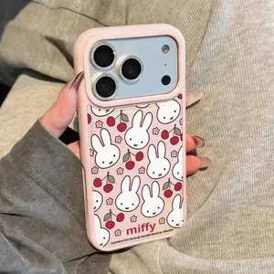 Đáng yêu thỏ đầy đủ in cho iPhone 17Pro trường hợp điện thoại 15plus Nhật Bản Hàn Quốc 1312pro cá tính 11 lỗ lớn