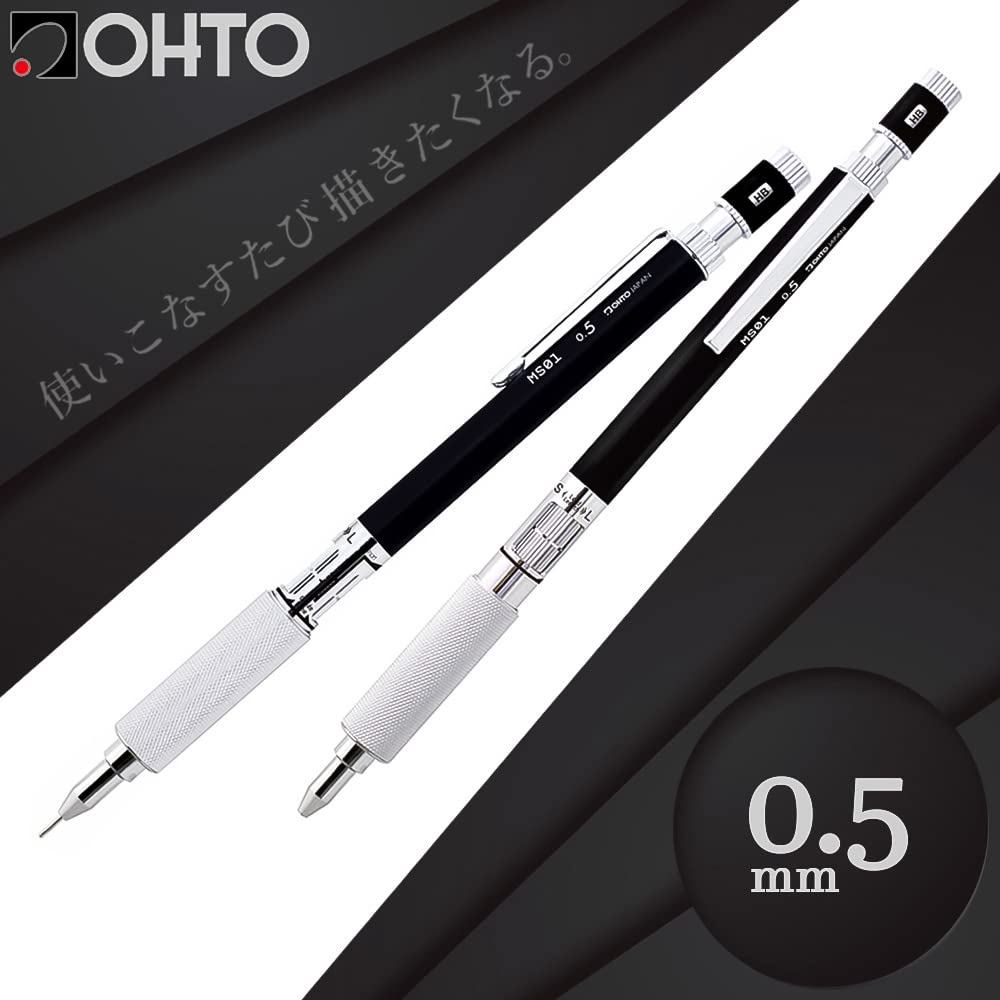OHTO MS01 But Chi Bam Kim Loai/Chinh Ong Dan Va Luong Chi/Toan Kim Loai/0.3 0.5mm/5 Mau
