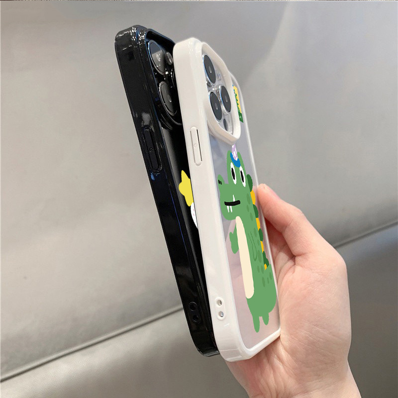 Ốp Lưng Cho Samsung S23 S24 FE S26 S24 S25 Ultra S23 S22 S21 Plus S20 S21 FE Động Vật Dễ Thương Acrylic Trong Suốt Chống Sốc