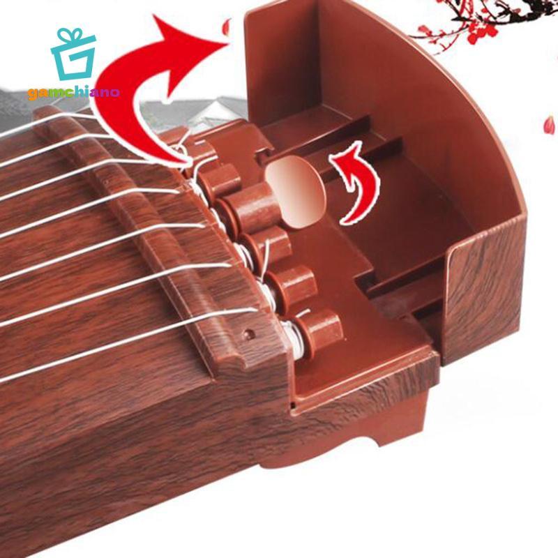 Di Động Guzheng Mini Nhạc Cụ Màu Nâu PVC Dây Có Thể Điều Chỉnh Cho Trẻ Em Học Sớm Thực Hành Zither Trung Quốc