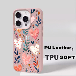 Ốp Lưng Cho Motorala MOTO EDGE 70 60 Stylus 50 FUSION NEO Pro G05 G15 G34 G35 G54 G75 G84 G85 G Chơi Da PU Mềm Trái Tim Tình Yêu Lá Mờ Bìa Mềm