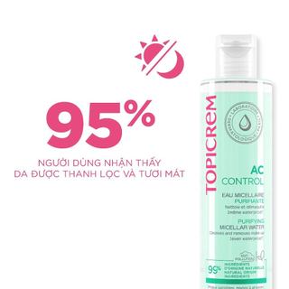 Nước tẩy trang cho da dầu mụn TOPICREM AC PURIFYING MICELLAR WATER 400ml