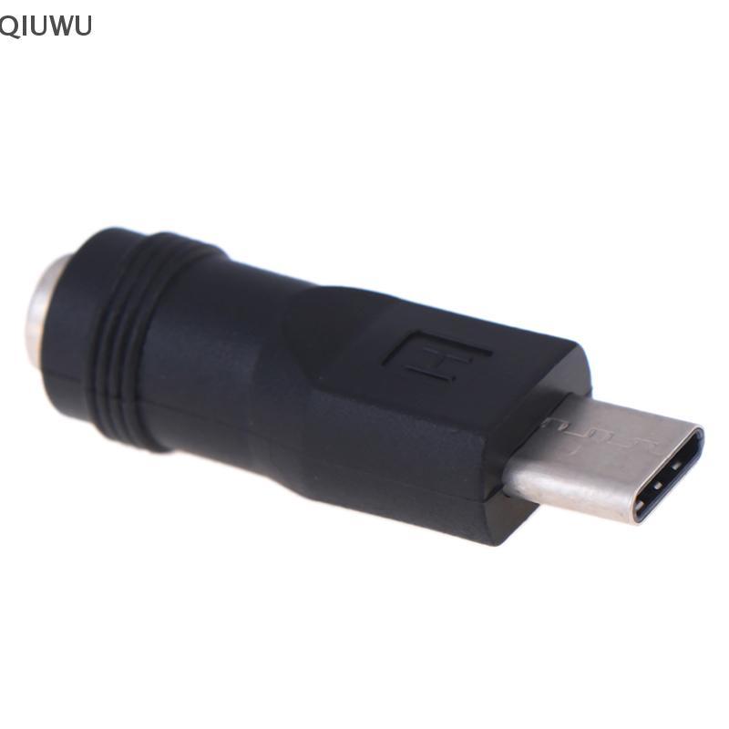QIUWU 1 Cái 5.5 * 2.1mm Nữ ja sang Type-C 3.1 Nam Cắm 90 / 180 Độ DC Adapter.