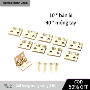 【COD】"Combo 10 bản lề cửa nhỏ gọn làm từ đồng bền đẹp, kèm theo ốc vít, phù hợp để lắp ráp hoặc sửa chữa đồ gỗ nội thất.
