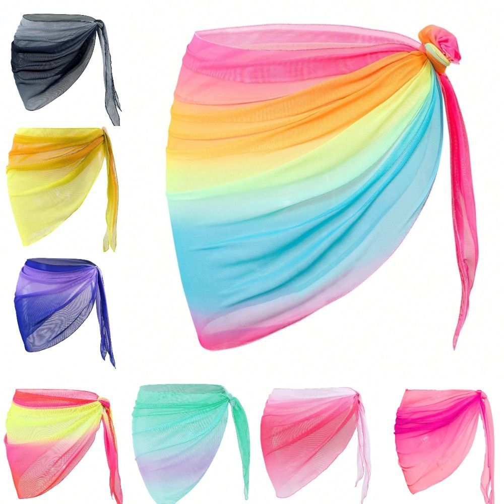 Đầm đi biển NICOLOO, Chất liệu voan Áo tắm dài ngắn Coverups, Thiết kế gợi cảm Vải Sheer Bảo vệ UPF Thoáng khí khô nhanh Sarongs Đồ bơi
