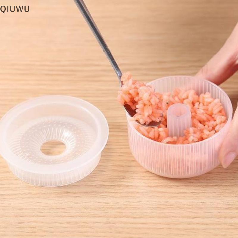 QIUWU 2 Chiếc Sáng Tạo Sushi Donut Shape Maker Rice Ball Mold Nhà Khuôn Cơm Chống Dính.