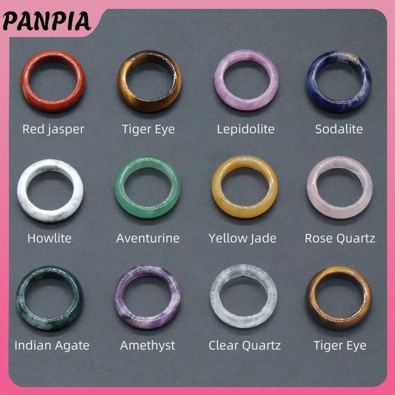 PNPIA - Nhẫn đá tự nhiên mã não tinh tế, phù hợp làm phụ kiện tiệc cưới và quà tặng