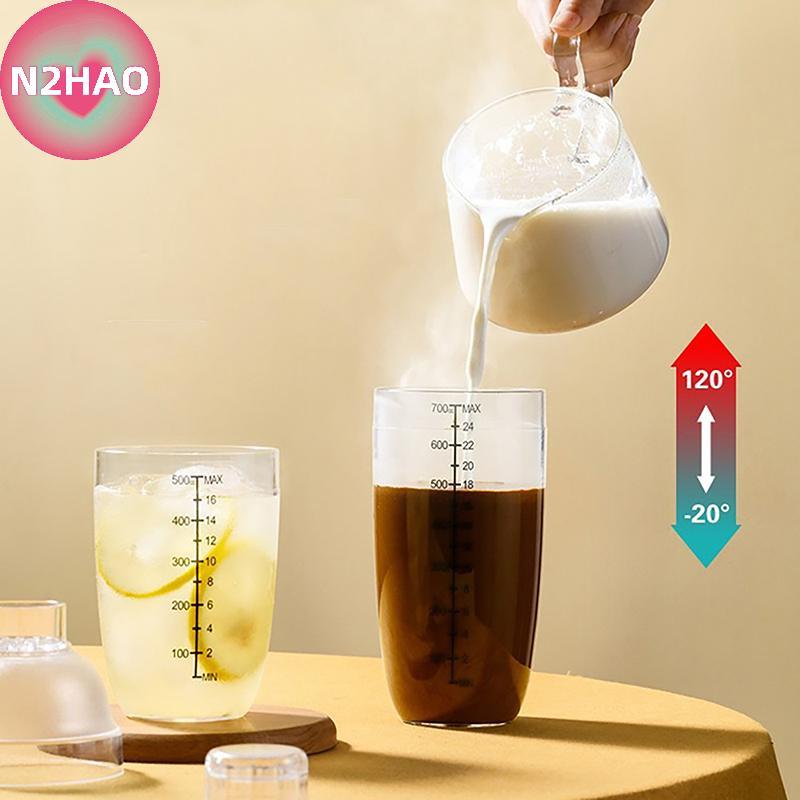 N2HAO Nhựa Cotail Shaker Cốc Lắc Tay Có Cân 350ml / 530ml / 700ml / 1000ml Trà Sữa Rượu Uống Bình Lắc Trộn Thanh Dụng Cụ n