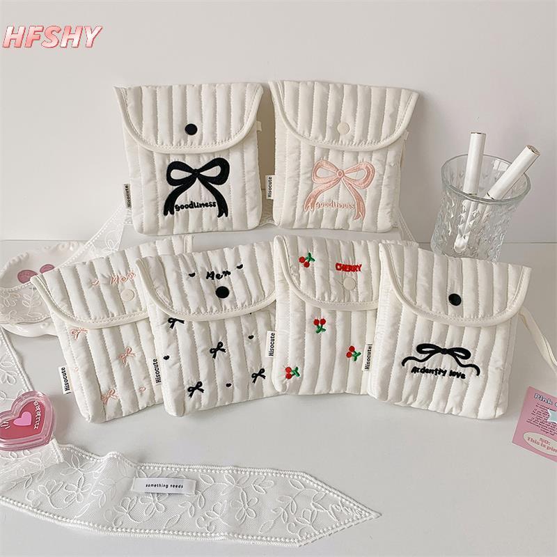 HFSHY Túi đựng mỹ phẩm nơ anh đào dễ thương, dung tích lớn, cầm tay, di động, quà tặng nữ