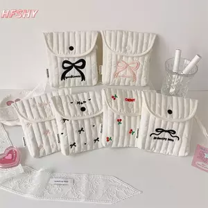 HFSHY Túi đựng mỹ phẩm nơ anh đào dễ thương, dung tích lớn, cầm tay, di động, quà tặng nữ