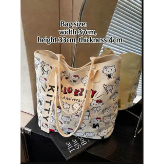 Hoạt Hình Thời Trang Túi Vải Dễ Thương hellokitty In Hình Mèo Túi Đeo Vai Đi Lại Nách Túi Tote